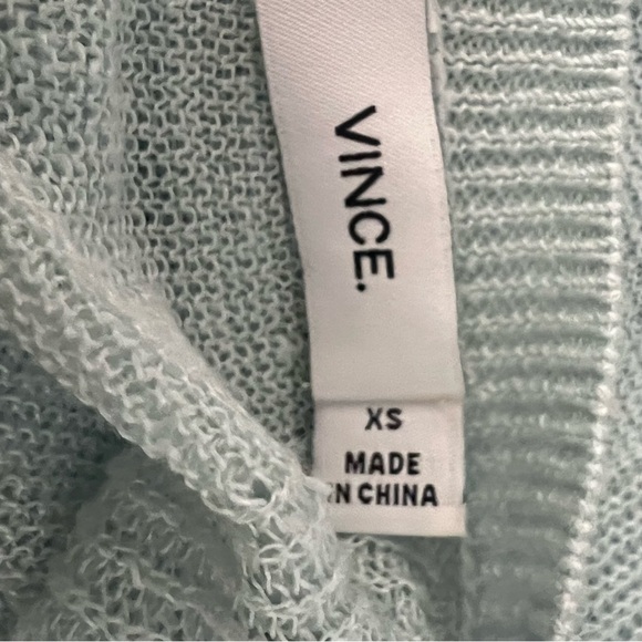 Vince 100% Linen Beachy Casual Pullover Sweater Light Blue SZ XS - Picture 9 of 10